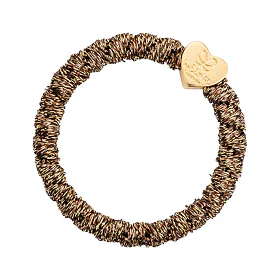 By Eloise London Woven Gold Heart Elastice de păr pentru femei