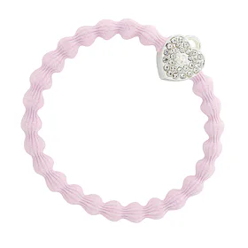 By Eloise London Silver Bling Heart Lock Elastice de păr pentru femei