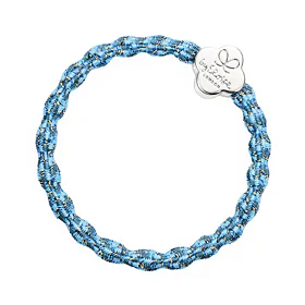 By Eloise London Metallic Silver Quatrefoil Elastice de păr pentru femei