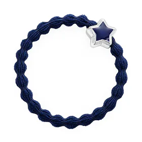 By Eloise London Enamel Silver Star Elastice de păr pentru femei