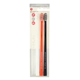 Swissdent Profi Gentle Trio Periuțe de dinți 3 buc Nuanţă White, Black, Orange