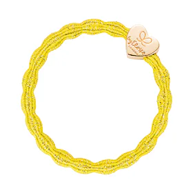 By Eloise London Metallic Gold Heart Elastice de păr pentru femei